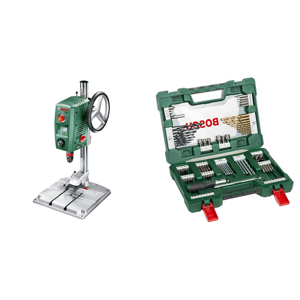 Bosch Standbohrmaschine PBD 40 (710 Watt, im Karton) + Bosch 91tlg. Bohrer- und Bit Set V-Line Box (Holz, Stein und Metall, Zubehör für Bohr- und