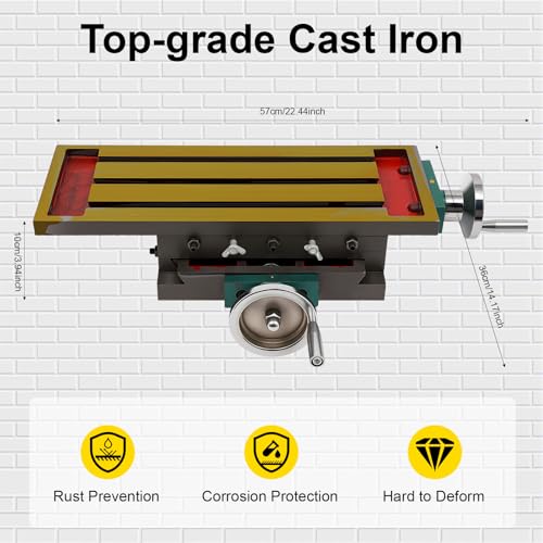 2-Achsen XY FräSmaschine, 270x125mm Mini Metalldrehmaschine BohrstäNder Multifunktion Kreuztisch FräStisch Koordinatentisch Arbeitstisch FräSen