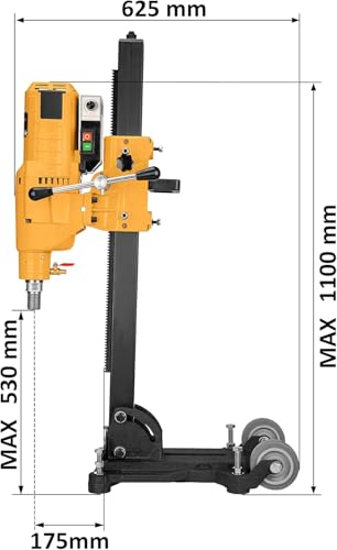 Kernbohrgerät 4350 W an Neigbarer Kernbohrständer mit Transportrollen - Diamant Kernbohrmaschine 760 U/min – Kernbohreinheit 230 V mit
