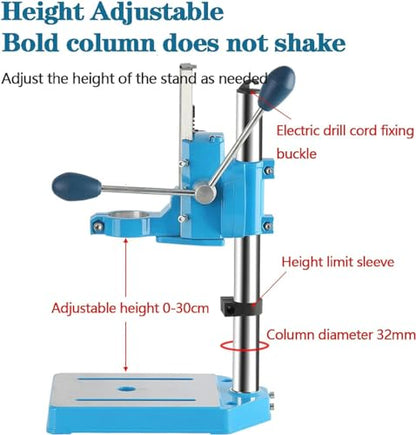 Bohrständer, Bohrständer für Bohrmaschine, Bohrmaschinenständer mit Schraubstock, Tischbohrmaschine Standbohrmaschine - Einloch-Gusseisenbasis