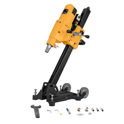 Kernbohrgerät 3950 W an Neigbarer Kernbohrständer mit Transportrollen - Diamant Kernbohrmaschine 580 U/min – Kernbohreinheit 230 V mit