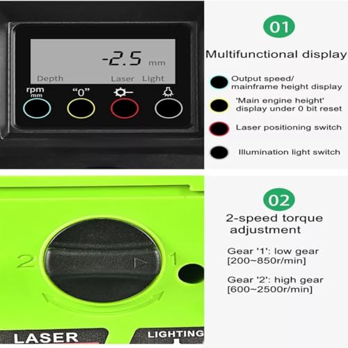 Tischbohrständer, 800 W, gebürstete Digitalanzeige, Mini-Elektrobohrmaschinen-Bohrfutter, 1,5–16 mm, 6-Gang-Tischbohrmaschine, Spindeldrehzahl: