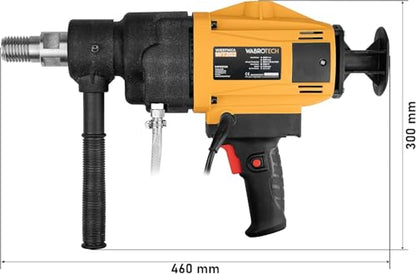 Kernbohrgerät Handgeführt ⌀22–202 mm an Kernbohrständer und Wasserzuführgerät 11 L - Diamant Kernbohrmaschine 1400 U/min mit PRCD –