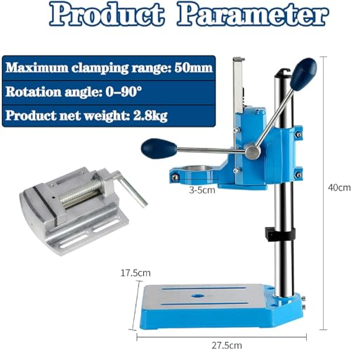 Bohrständer, Bohrständer für Bohrmaschine, Bohrmaschinenständer mit Schraubstock, Tischbohrmaschine Standbohrmaschine - Einloch-Gusseisenbasis