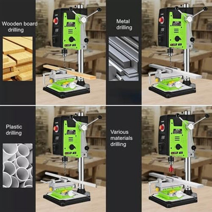 Tischbohrständer, 800 W, gebürstete Digitalanzeige, Mini-Elektrobohrmaschinen-Bohrfutter, 1,5–16 mm, 6-Gang-Tischbohrmaschine, Spindeldrehzahl: